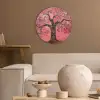 Boom - Levensboom - Roze - Goud Akoestische PET Vilt - Rond klein -sfeer1