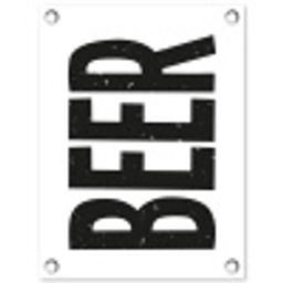 Bier - Japandi - Decoratie - Zwart tuinposter los doek klein -3d