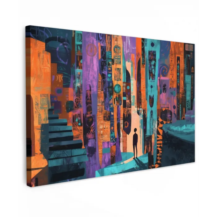 Abstract - Figuren - Kleurrijk canvas 2cm klein -z3d