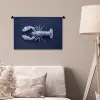 Kreeft - Porselein - Delfts - Blauw Wandkleed katoen klein -sfeer4
