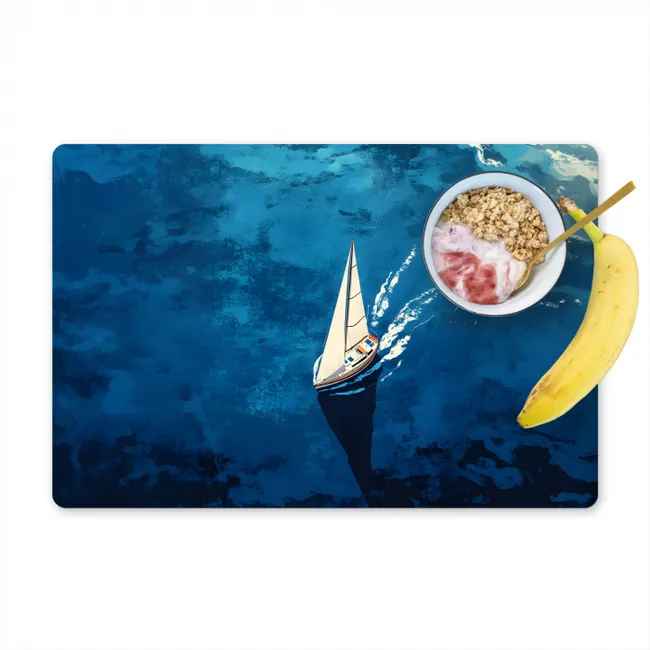 Zeilboot - Water - Abstract - Schaduw Placemat vinyl groot -zzzproduct_Kitchenyeah-website