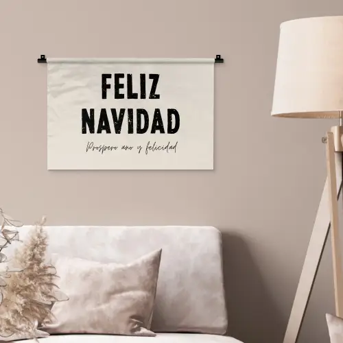 Kerst - Quotes - Feliz navidad - Kerstmis - Feestdagen Wandkleed katoen klein -sfeer4
