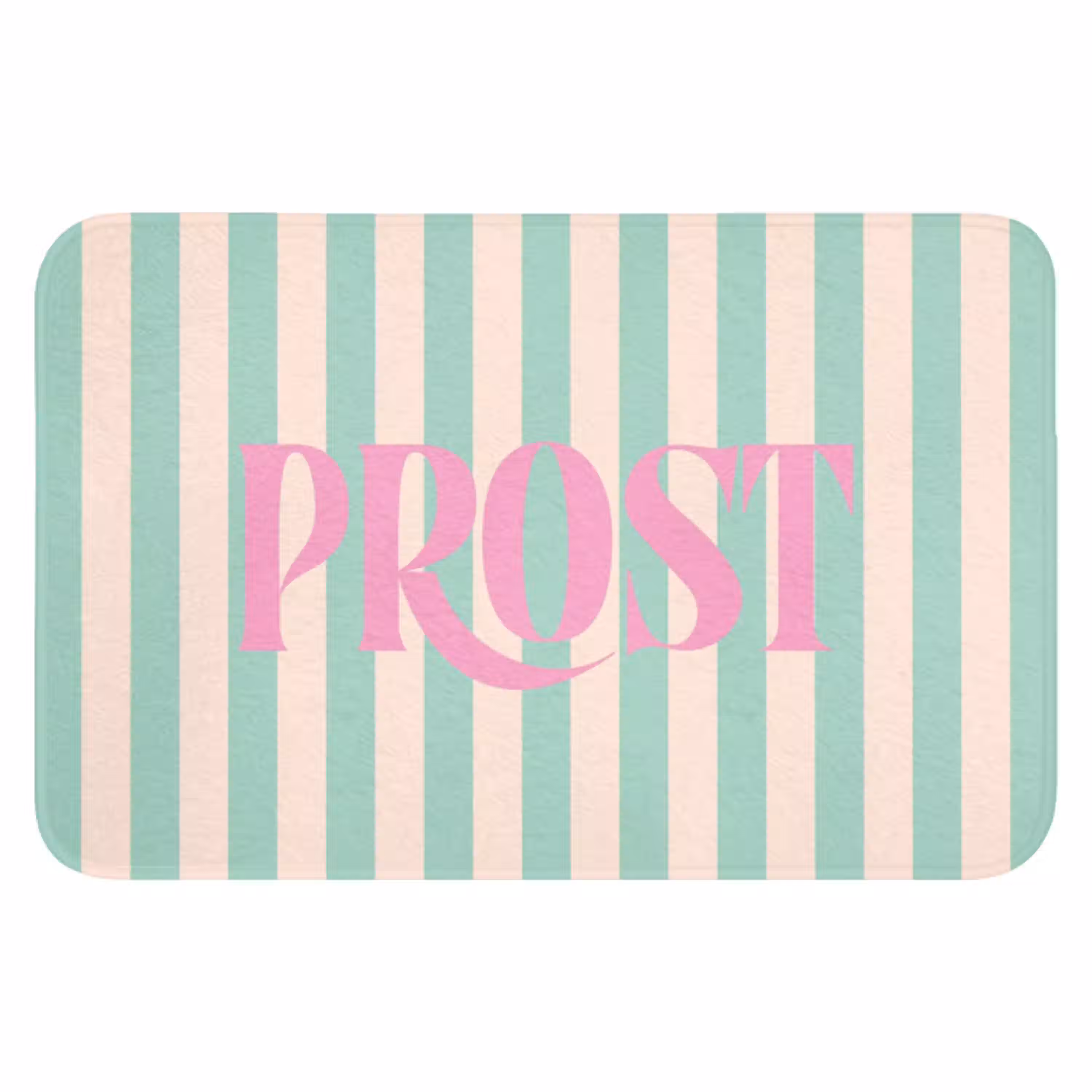Roze - Groen - Strepen - Prost WCmat klein -3d