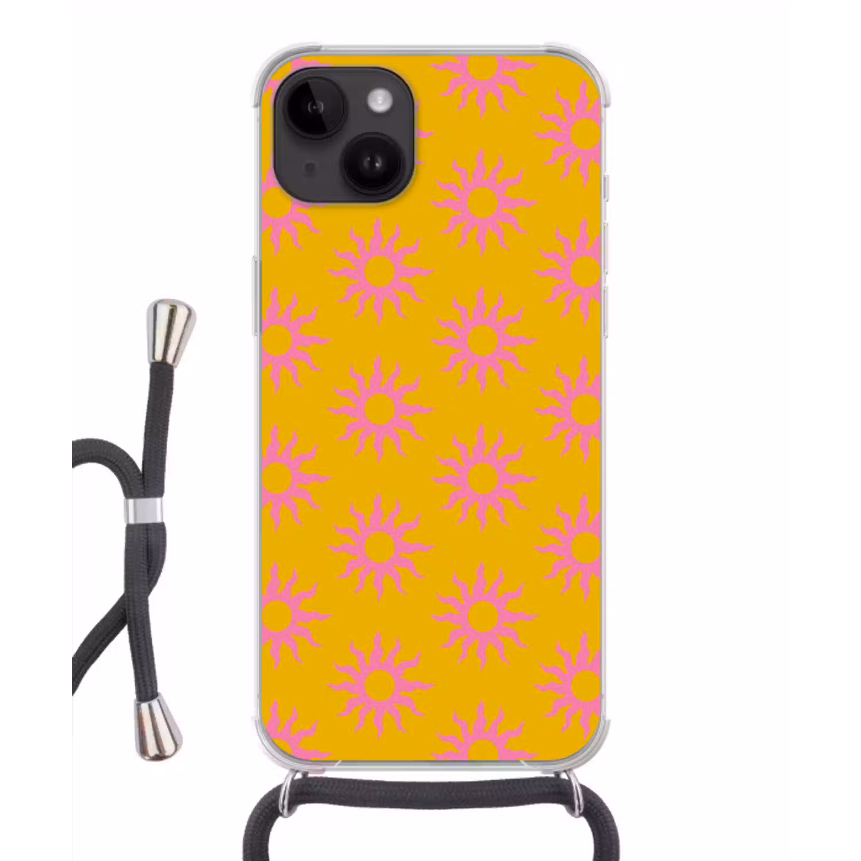 Zonnen - Roze - Geel - Zomer Crossbody Case iPhone 14 middel -3d