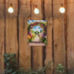Doorkijk - Bloemen - Kleurrijk - Natuur tuinposter los doek klein -sfeer1