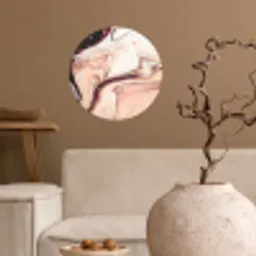 Steen - Marmer - Edelsteen - Abstract - Natuur - Roze Wandcirkel behangsticker klein -sfeer1