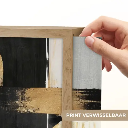 Vormen - Penseelstreken - Abstract - Goud Light Box met batterij (Wandlamp) middel -USP_websiteprintNL