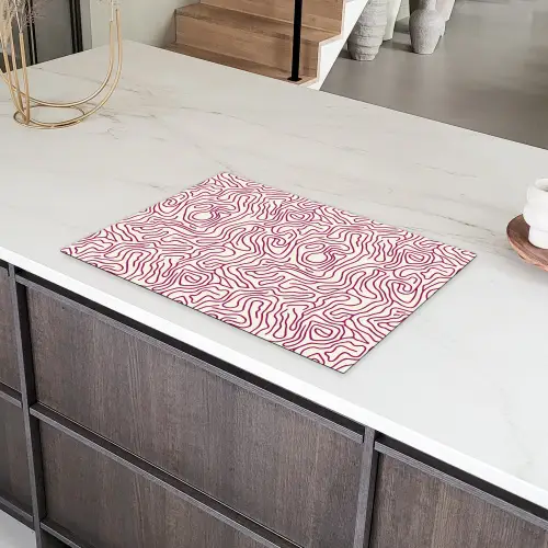 Kronkelende lijn - Magenta - Crème Inductie beschermer vinyl 3mm klein 276 -sfeer8