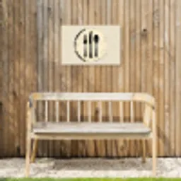 Zwart - Bestek - Rondje Tuinposter op houten frame 2 cm dik klein -sfeer4