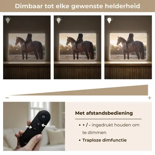 Harmonie - Ruiter - Zon Light Box met batterij (Wandlamp) middel -USP_dimbaarNL