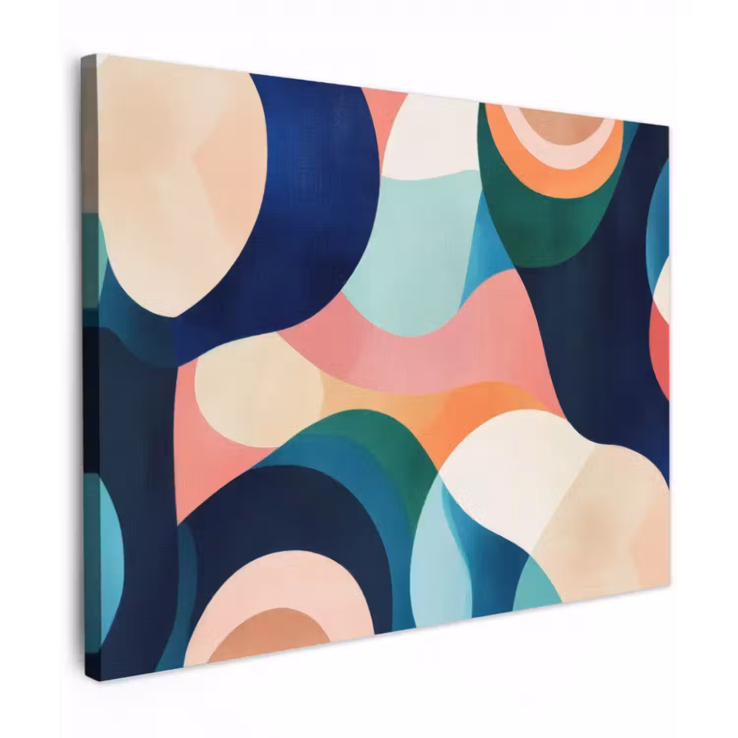 Leinwandbild - Abstrakt - Blau - Rosa