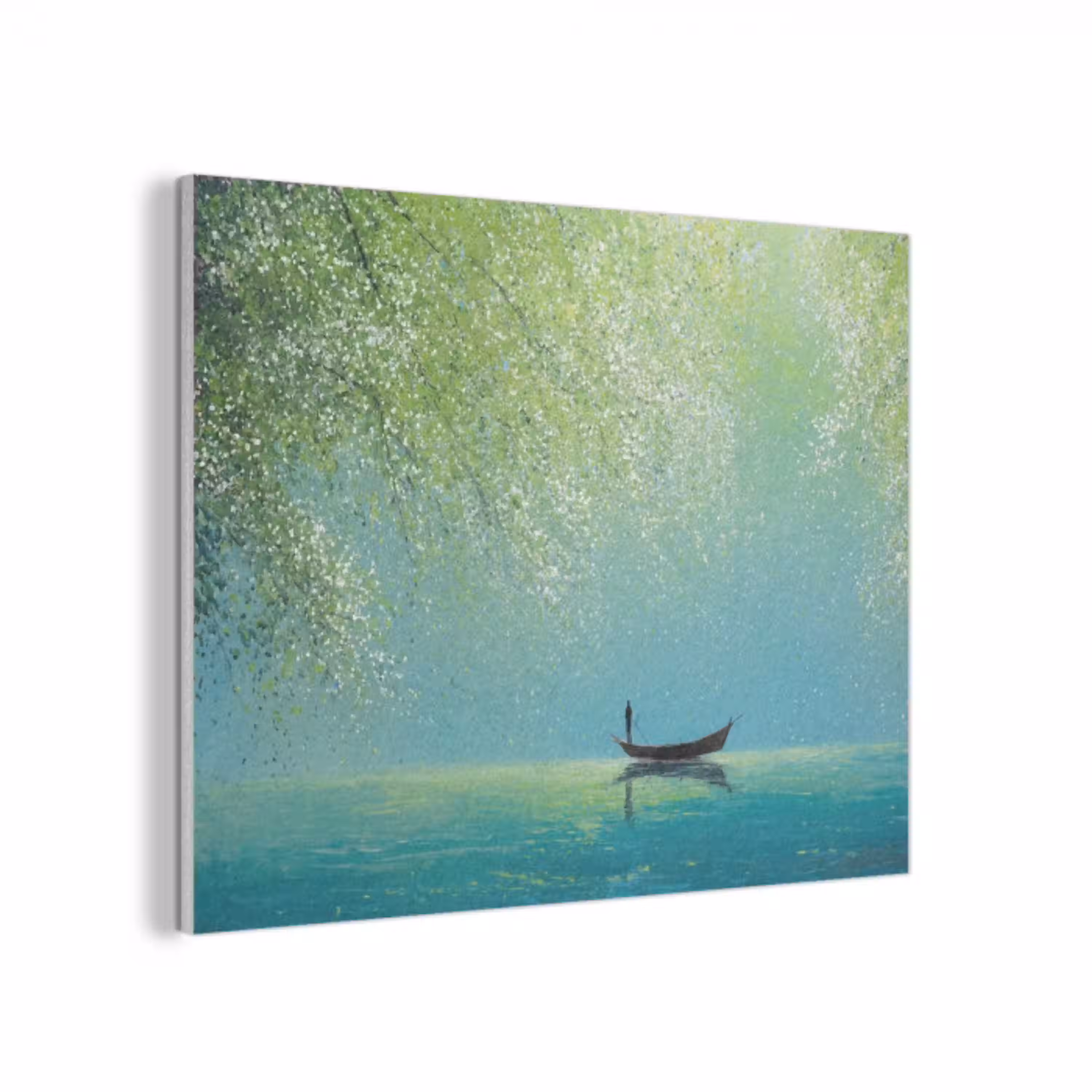 Bootje - Water - Bladeren - Bloesems PET vilt klein -3d