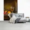 Fruit -  Stilleven - Wijn - Kaars fotobehang vinyl groot -slaapkamer
