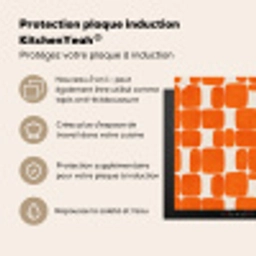 Patroon - Retro - Oranje Inductie beschermer vinyl 3mm middel 274 -zzzzzzusp-haakje_FR