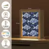 Vissen - Bloemen - Blauw Light Box met kabel (Tafellamp) klein 925 -USP_NL
