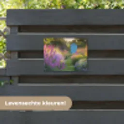 Tuinhuisje - Blauw - Bloemen tuinposter los doek klein -sfeer3