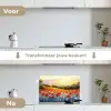 Klaproos - Bloemenveld - Kleurrijk keuken achterwand spatscherm klein -voor_na_NL
