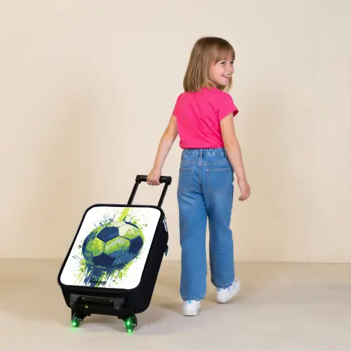 Voetbal - Verf - Groen - Blauw Kinderkoffer - Zwart klein -sfeer1