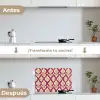 Retro - Floraal - Paars keuken achterwand spatscherm klein 900 -voor_na_ES