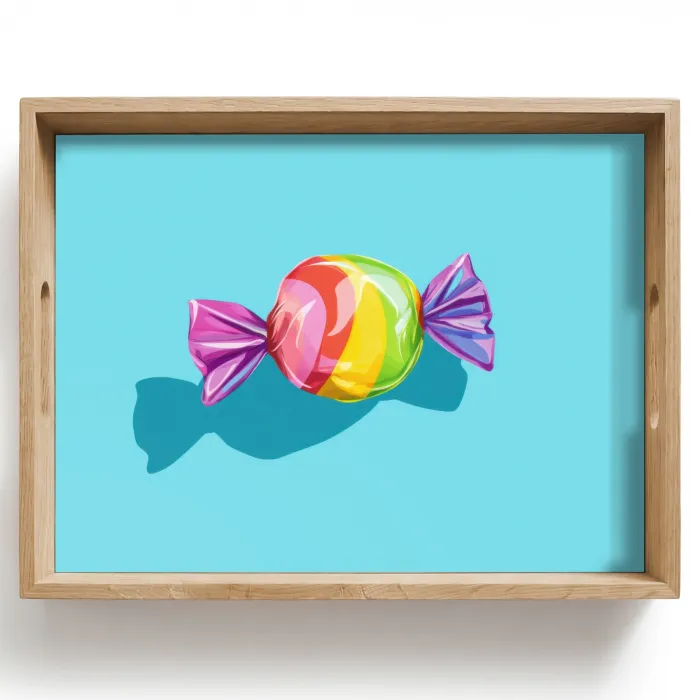 Blauw - Snoep - Regenboog Dienblad Rechthoek middel -z3d_shopping