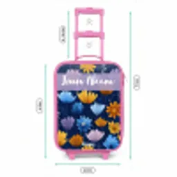 Bloemen - Patroon - Blauw Kinderkoffer - Roze klein -productfoto_formaten