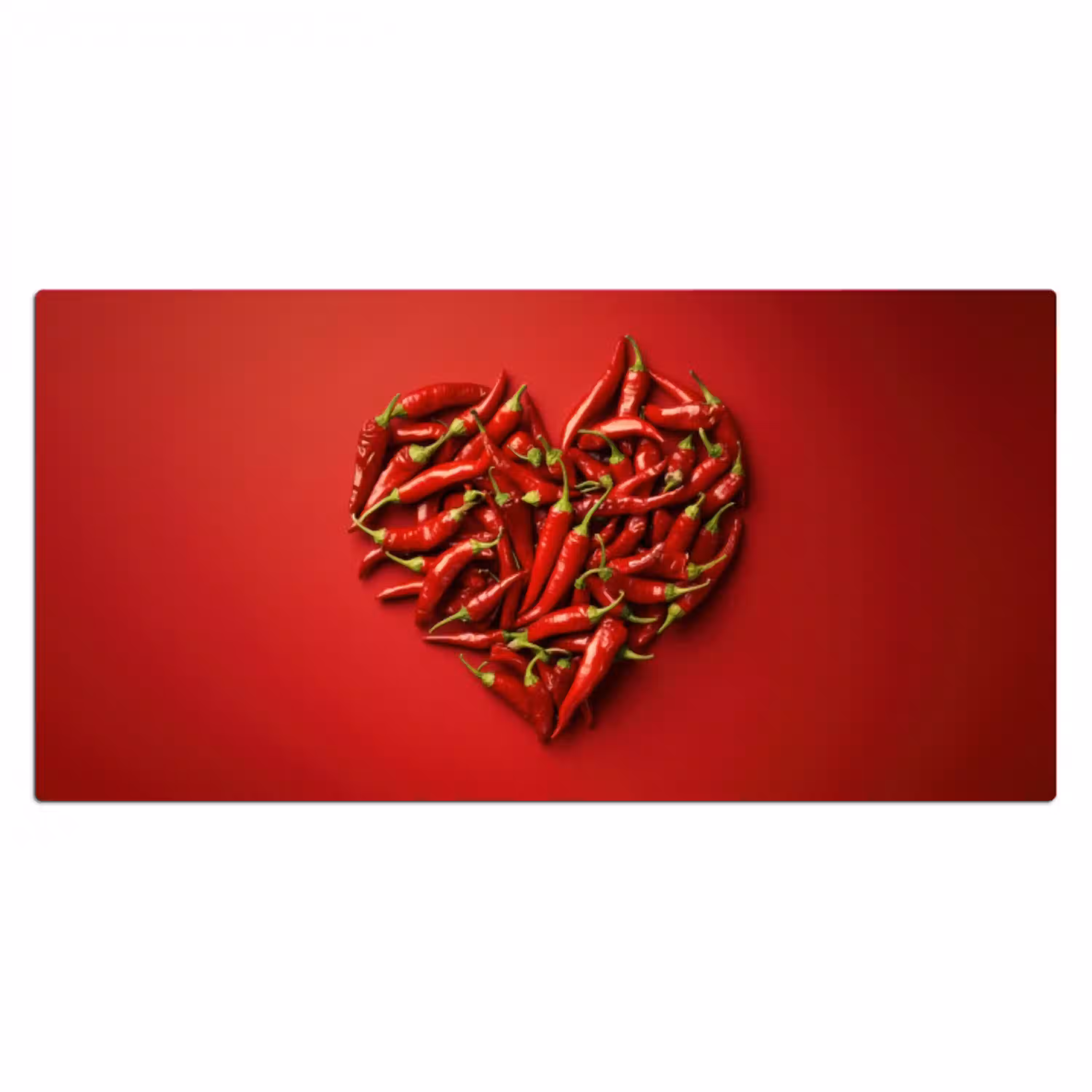 Pepers - Rood - Hart Muismat XXL klein -3d_leeg