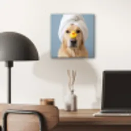Hond - Badeend - Geel aluminium wit klein -sfeer5
