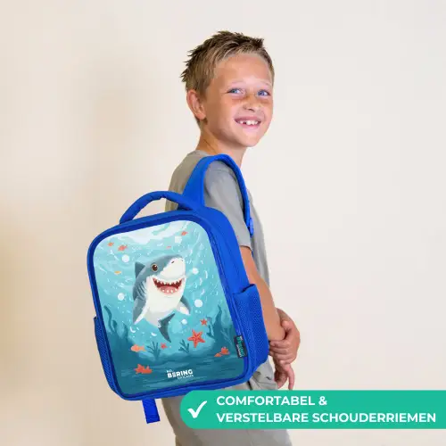 Haai - Water - Zee Kinderrugzak - Blauw middel -sfeer3_NL