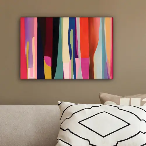 Kleurbanen - Verticaal - Kleurrijk canvas 2cm klein -sfeer3