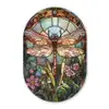 Libelle - Mozaïek - Bloemen - Kleurrijk Wandcirkel Ovaal Forex klein -3d