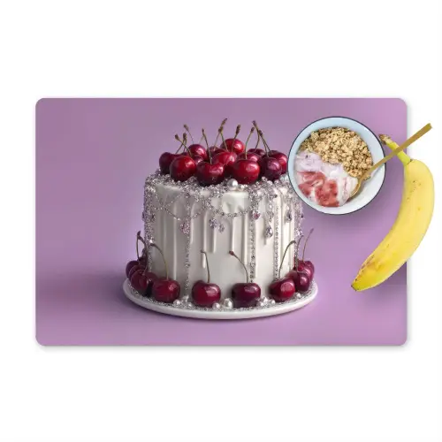 Taart - Kersen - Juwelen - Rood Placemat vinyl groot -zzzproduct_Kitchenyeah-website