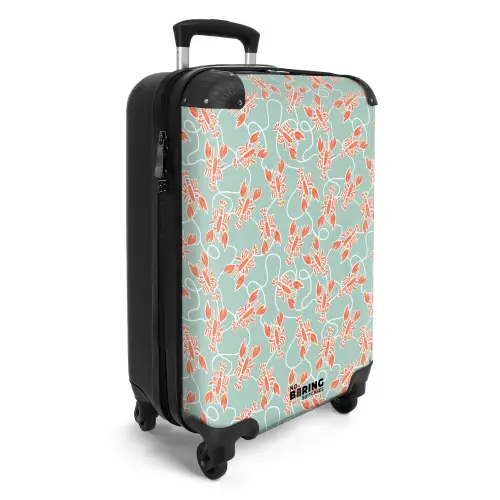 Kreeft print groen NBS - Handbagage koffer - Volwassenen Unisex middel -productfoto_3d