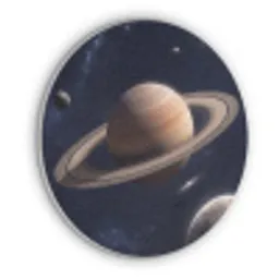 Planeten - Saturnus - Ruimte Akoestische PET Vilt - Rond klein -3d