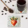 Aardbei - Rood - Mozaïek - Fruit onderzetter kurk middel -sfeer2
