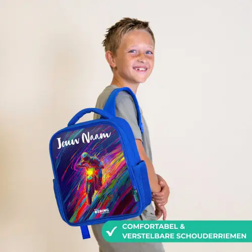 Crossmotor - Neonkleuren - Lijnen - Helm Kinderrugzak - Blauw middel -sfeer3_NL