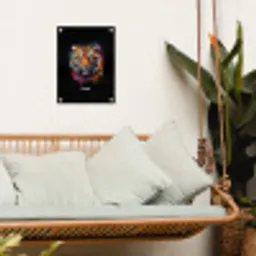Tijger als street art kunstwerk tuinposter los doek klein -sfeer7