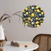 Citroenen - Bloemen - Bladeren - Blauw Wandcirkel behangsticker klein 186 -sfeer3