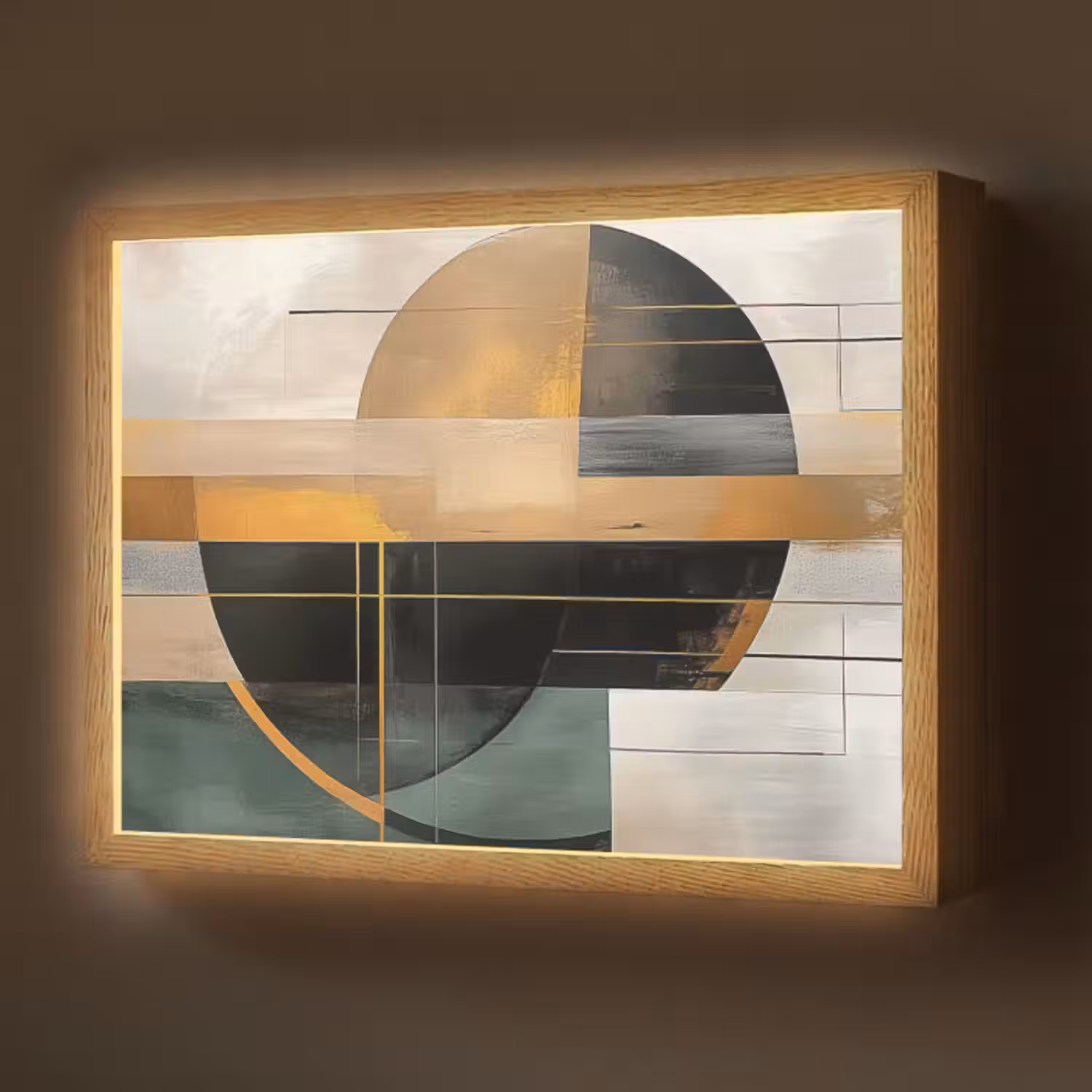 Lightbox - Wandlamp - Abstract - Goud - Brons - Groen - Vormen - Modern