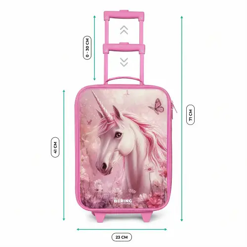 Eenhoorn - Roze - Vlinders - Bloemen Kinderkoffer - Roze klein -productfoto_formaten