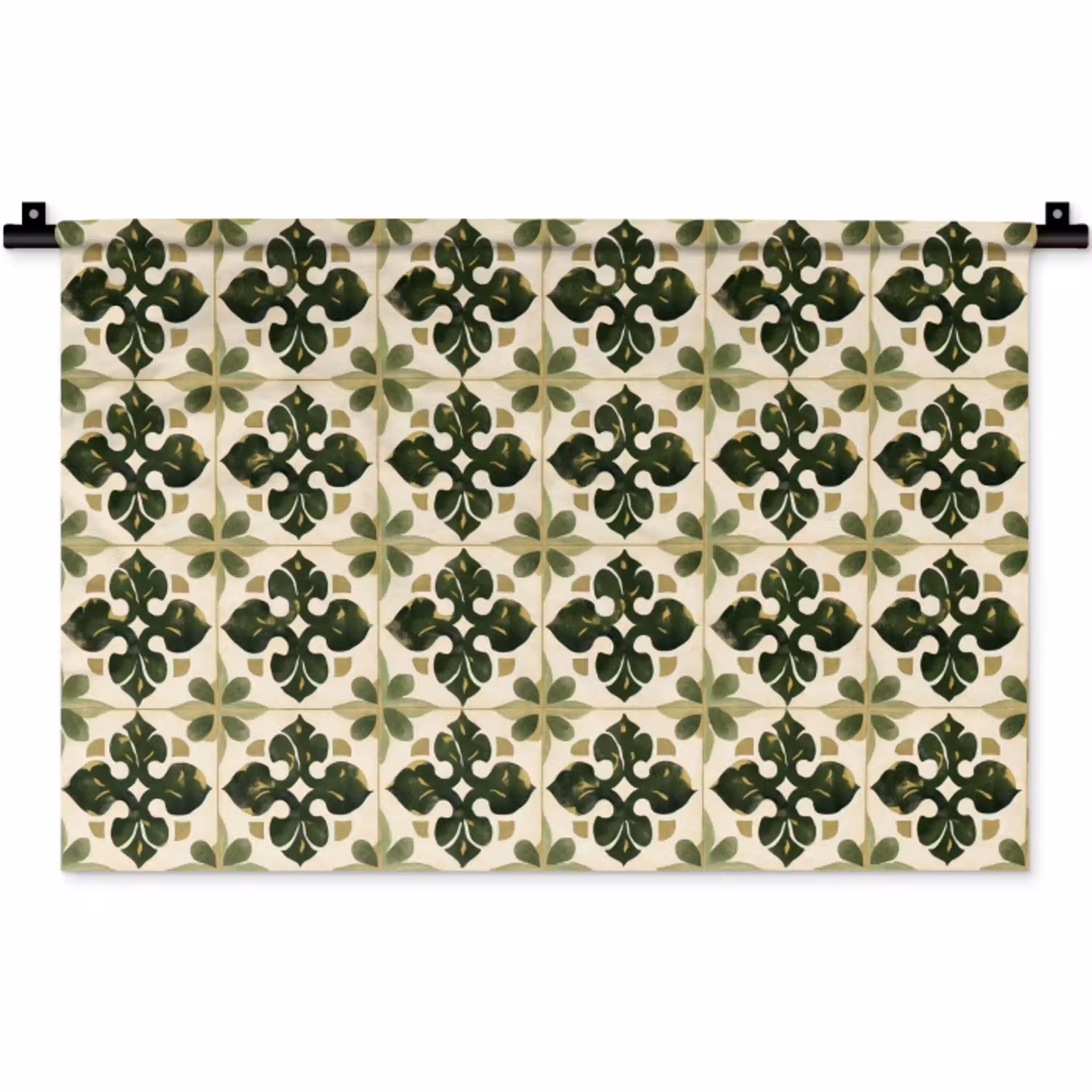 Patroon - Tegel - Groen Wandkleed katoen klein 269 -zz3d