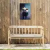 Stier - Zwart - Abstract - Horens Tuinposter op houten frame 2 cm dik klein -sfeer4