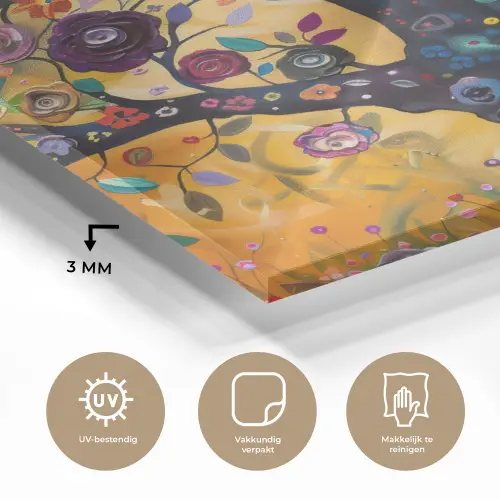 Boom - Levensboom - Kleurrijk - Bloemen - Modern plexiglas 5mm klein -sfeer2