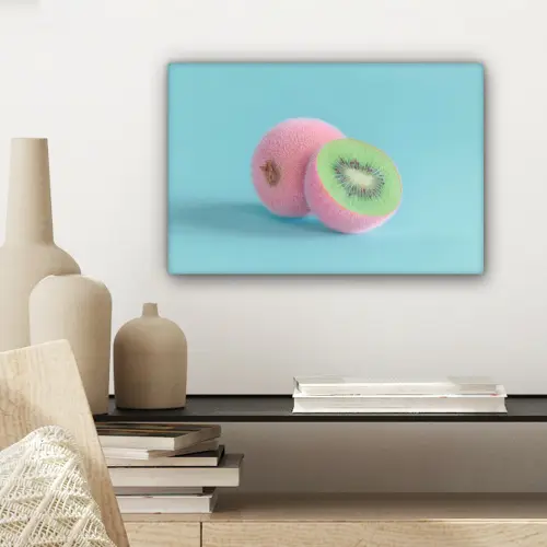 Kiwi - Blauw - Surrealistisch canvas 2cm klein -sfeer6