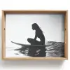 Silhouet - Vrouw - Surfplank - Water Dienblad Rechthoek middel -z3d_shopping