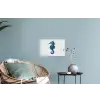 Zeepaardje - Staart - Blauw Muursticker klein -plant