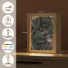 Rozen - Zwart - Bloemen - Goud Light Box met kabel (Tafellamp) klein -USP_NL