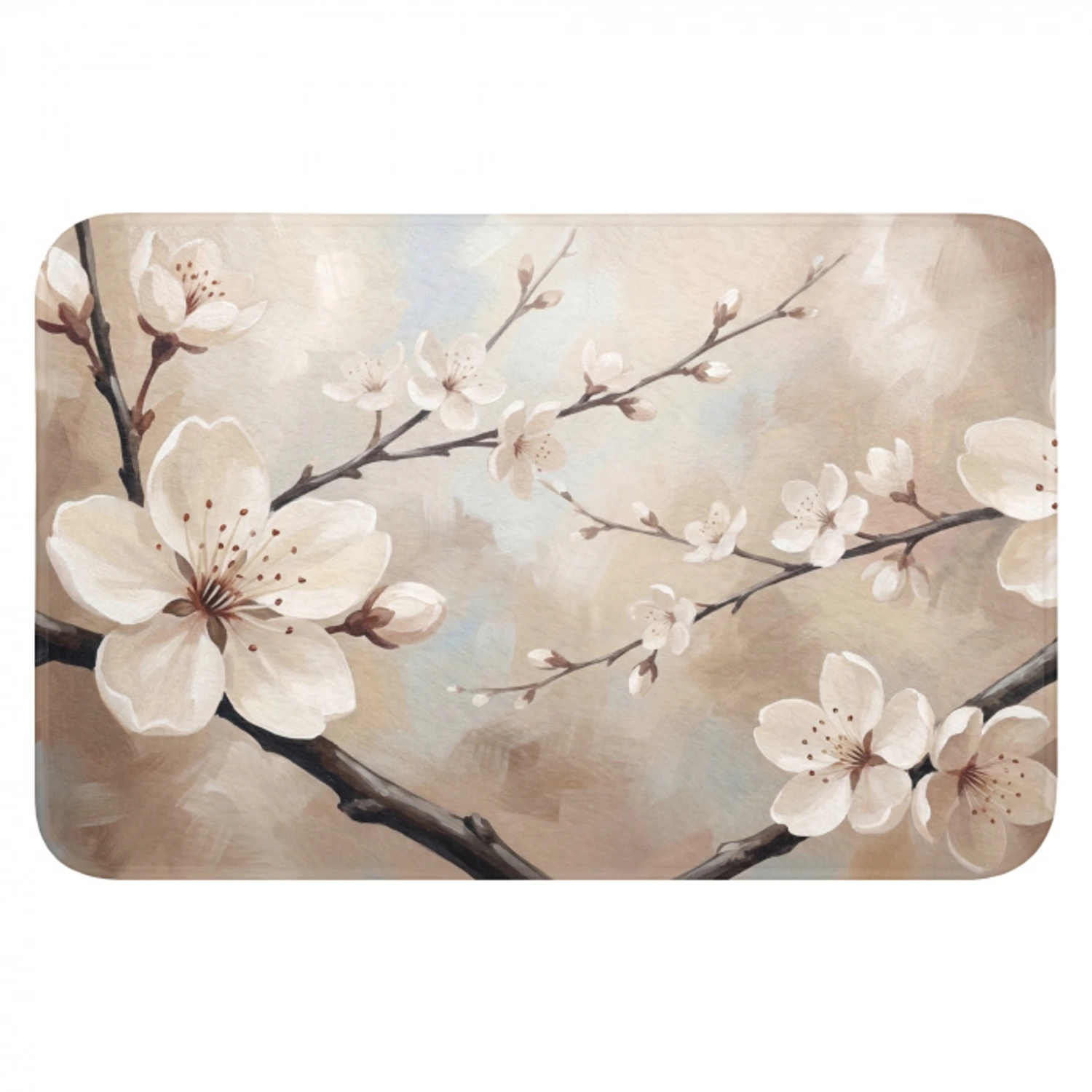 Bloesem - Takken - Schilderij - Beige - Serene Badmat klein -3d