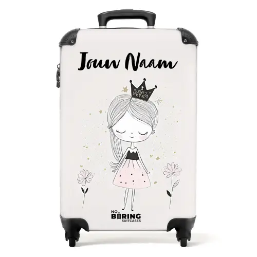 Prinses met zwart jurkje NBS - Handbagage koffer - Kinderen Unisex middel -productfoto_recht