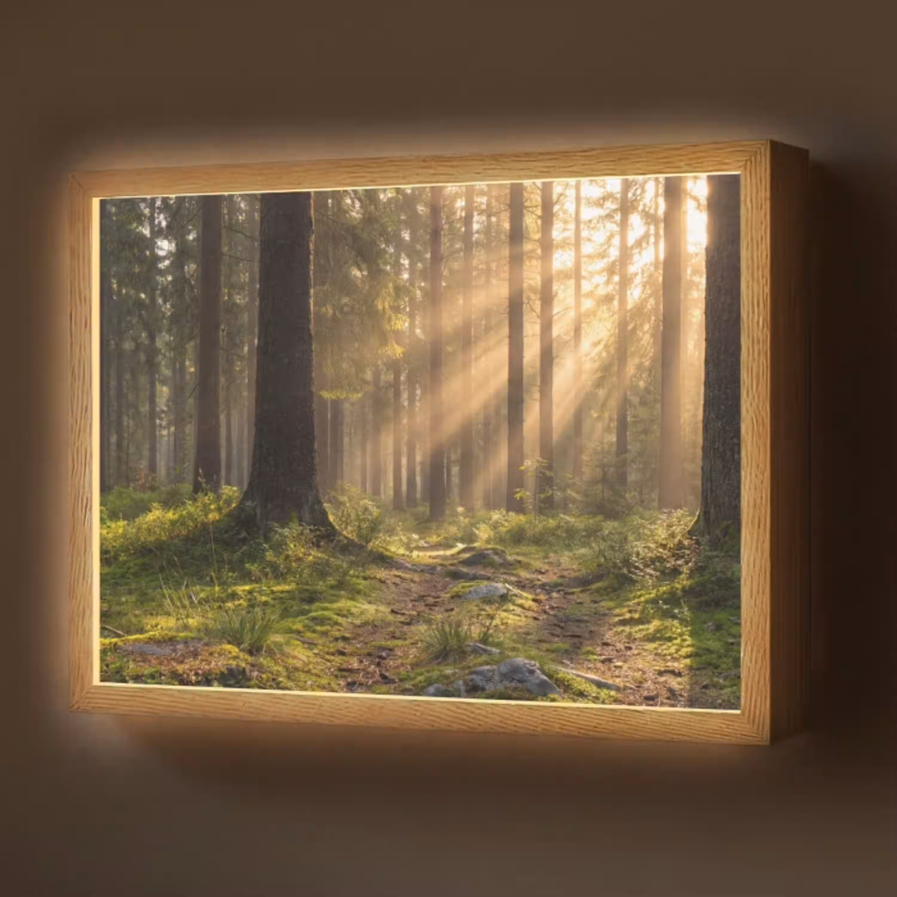 Bos - Zonlicht - Gras Light Box met batterij (Wandlamp) middel -z3d_website