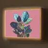 Plant - Bladeren - Stippen - Abstract Light Box met batterij (Wandlamp) middel -z3d_website